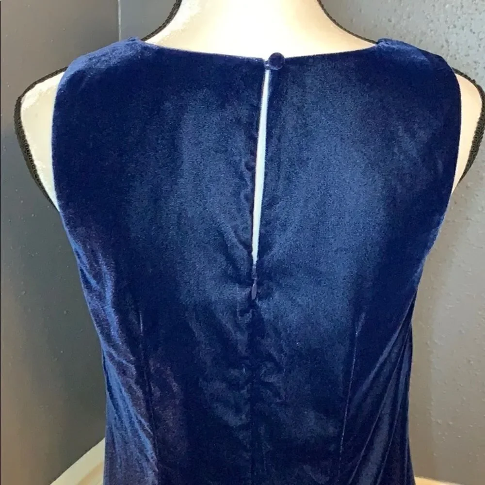 J Crew velvet ruffle hem tank dress